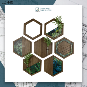 Combo 7 miếng Kệ trang trí tường hình lục giác để đồ lung linh không cần khoan đục tường MOLAGO - LD