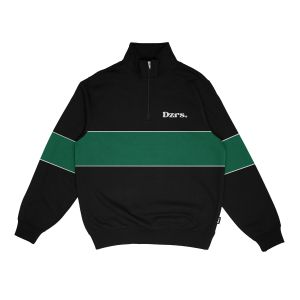 Dezirose Half Zipper Rugby Sweater Pria Wanita Stripe Fleece Tebal Premium Distro Size M-XXL