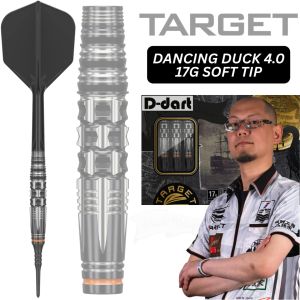 TARGET SOFT TIP DARTS - 17G BLACK MARQUE DANCING DUCK 4.0 (Yuya Higuchi) 90% TUNGSTEN DART SET ORIGINAL DART