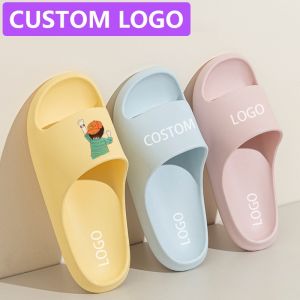 [Free Shipping] CUSTOM LOGO Thick-Soled Slippers For Women Non-Slip Fashionable Beach Slippers High-Heeled Slippers For Men And Women