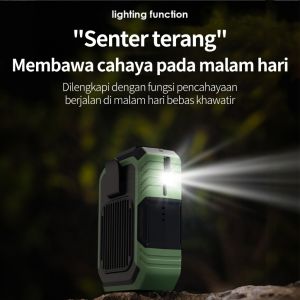 3 in 1 Kipas Angin Portable 4000mAh AC portabel Kapasitas Besar Mini Fans 3 kecepatan Bisa gantung di pinggang Penggunaan sehari penuh dengan sekali pengisian daya Tahan air dan tahan jatuh Kipas