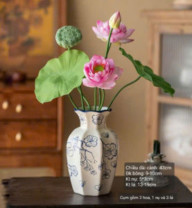 Chùm hoa sen cao cấp làm đạo cụ chụp ảnh trang trí nhà cửa trang trí sân vườn...- Hoa giả