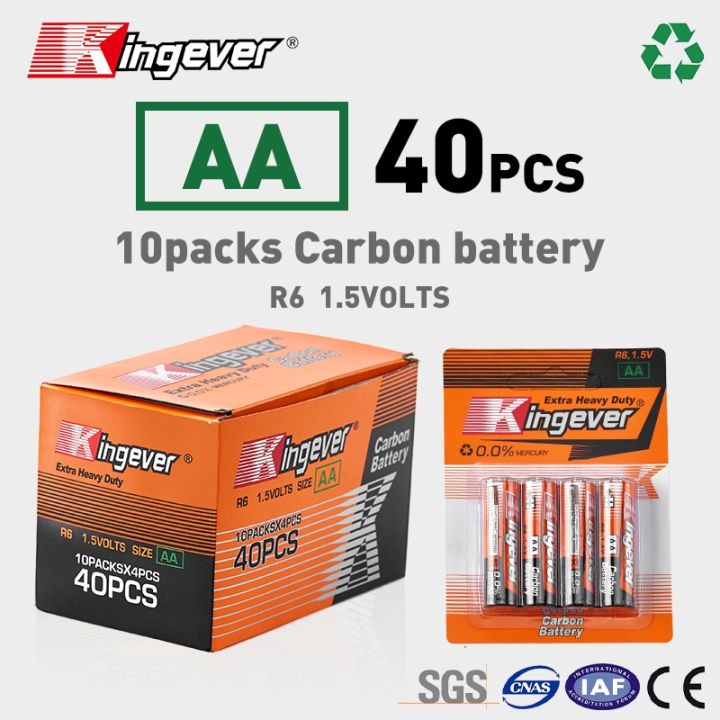 Kingever Extra Heavy Duty R6 AA Battery 10 Packs 40PCS | Lazada PH