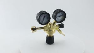 Brass Nitrogen Regulator 0-4500PSI Gas Pressure Reducer Connection Gauges MAG/MIG Welding W21.8 Thread