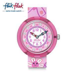 Flik Flak Happy Meadow FBNP239 Pink Fabric Strap Watch