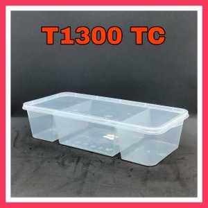 TAGE 3 Compartment Lunch Box / T1300TC Flat LID 3 Compartment Box.