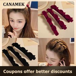 【 CANAMEK 】 Flocked Bangs Hair Clip Headwear Women Cute Barrettes Hairgrip Braided Hairpins Hair Accessories