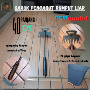11 Gigi Weeding Hoe Bahan Besi Weeding Garu Alat Pencabut Rumput 40cm Hoe Weeding Handheld Rake