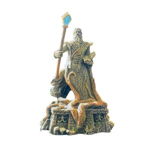Wizard Statue Ornament Resin Figurine with Antique Design Fish Shrimp Hideouts Cave Aquariums Landscaping Accessories