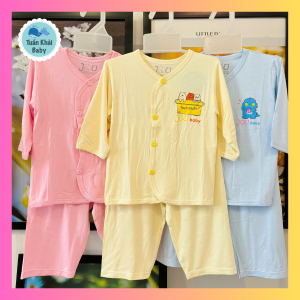 Bộ Quần Áo Sơ Sinh Tay Dài Thun Lạnh JOU - Chất vải thun visco mềm mịn thoáng mát cho bé trai bé gái