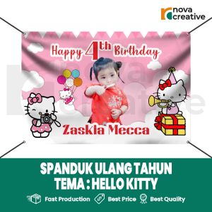 Buat Banner Ulang Tahun Anak Tema Hello Kitty Gratis Desain
