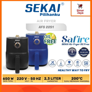 SEKAI AFS-2251 / AFS-3251 Air Fryer / Penggoreng Tanpa Minyak Analog 2.3 Liter 650 Watt (Low Watt)