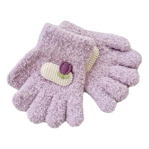 1 Pair Childrens Winter Gloves Cartoon Kids Kindergarten Five Finger Mittens Comfortable for Warmth Ful of Durability
