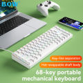 BOW G68S Wired Mechanical Gaming Keyboard 68 Keys ABS Hot-swappable Mixed light Detachable Type-C Wired Wireless BT Gaming Keyboards Anti-ghosting. 