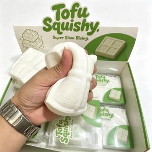 OEUVR Super Slow Rising Tofu Squishy Toy Soft Rubber Simulation Tofu Tofu Fidget Toy Fidget Squeeze Toy Crunchy Tofu Squeeze Toy Hand Relax