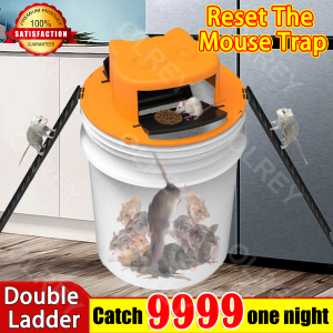 Rat Trap Bucket Slide Bucket Lid Mouse Trap Mice Mouse Traps Rat Trap Useful double labber Indoor and outdoor Kitchen Room Garden Reset Rat Catching Flip Mousetrap (Bucket not Included)