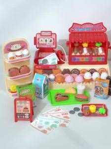 Yunleo Kids Cash Register Toy Set Electric Supermarket Role-Play Sound & Light Effects Toy
