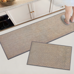 Kitchen Floor Mat Carpet Water Absorption and Oil Absorption Non-Slip Linen Carpet Laundry Room Mat Entrance Doormat Nordic Carpet Long Runner Rug