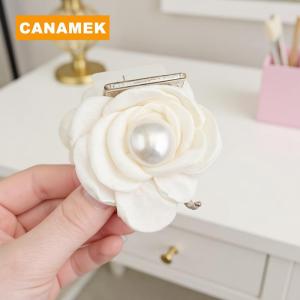 【CANAMEK】 Elegant Rose Flower Hair Claw For Women Girls Sweet Hair Ornament Back Head Floral Hair Clip Hairpin Fashion Hair Accessories