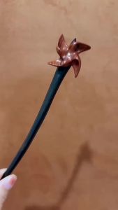 2524 Ancient Style Childlike Windmill Simple Bun Hair Accessory Retro Creative Ebony Hairpin