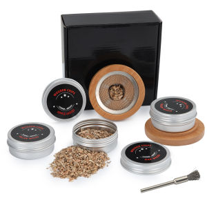 ชุดควันสโมเกอร์เครื่องดื่ม พร้อมชิปไม้และแปรง - Cocktail Smoker Kit with 4 Wood Chips and Brush Whiskey Smoker Kit