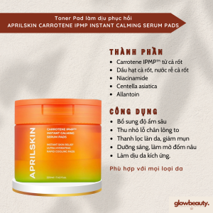 Toner Pad làm dịu phục hồi APRIL SKIN CARROTENE IPMP INSTANT CALMING SERUM PADS 80 miếng