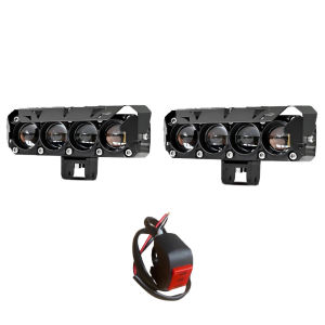 New Motorcycle Mini Light Dual Color 80w Super Bright Light 2/3/4Eyes Lens Waterproof 12-80V