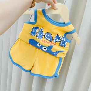7-18KG Baby Boy Suits Summer Sleeveless T-shirt Kids Shorts Baju baby.