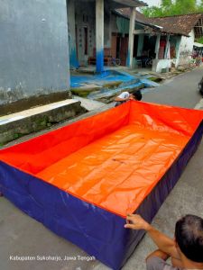 Kolam Terpal Ikan Kotak 200x100x80 - 100x200x80 - 2x1x08 - 1x2x08 Untuk Budidaya Ikan