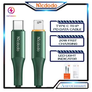 MCDODO PD 20W DATA CABLE COMPATIBLE FOR APPLE FAST CHARGING CABLES LED LIGHT QUALITY CABEL 1.2M 1.8 METER