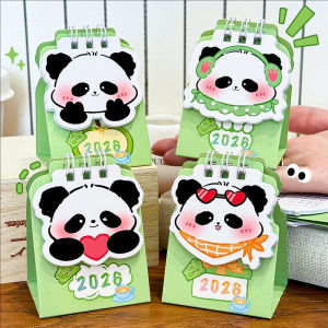 Panda Mini Calendar Desktop Self Discipline Check in Mini Calendar Student Stationery Small Gifts 2026 (in stock)