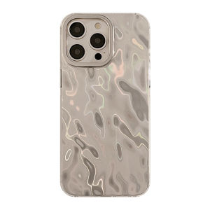 100% Quality+COD Silver Phone Case Tin foil pattern phone cover for iPhone  12 13 14 15 Promax