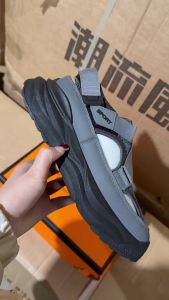 Plus Size MenS Sandals Casual Versatile Sandals For Teens Breathable Trendy Hollow Cool Velcro Sandals