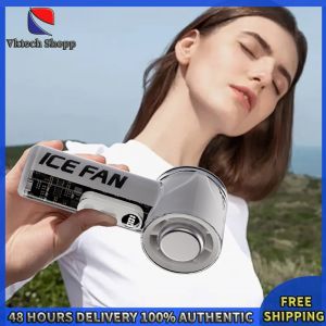 Vktech Mini Portable Fan with 3000mAh Rechargeable Battery LED Light 100 Speed Settings Handheld Turbo Fan for Office