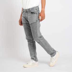 (CELANA BIKERS)CELANA SOBEK PRIA JEANS RIPPED PRIA ROBEK LUTUT- CELANA BIKER JEANS SOBEK HITAM MELAR