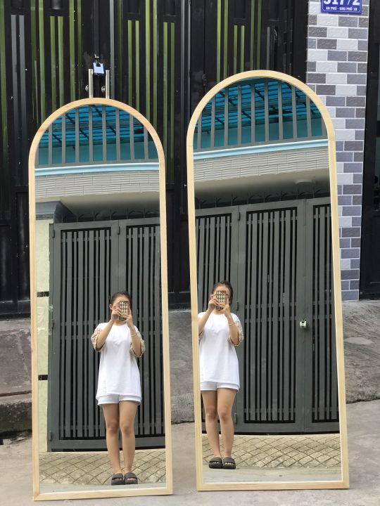 Gương soi toàn thân bo góc, mái vòm. Gương giá tại xưởng Nhiều kích ...