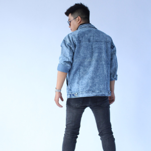 Áo khoác jean nam form rộng - áo khoác big size màu xanh cơ bản đủ size từ 50 - 90kg