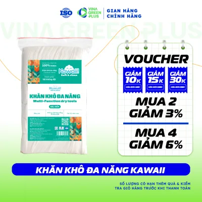Khăn giấy khô Kawaii 300 tờ khăn lau đa năng mềm mịn thấm hút tốt an toàn cho da nhạy cảm