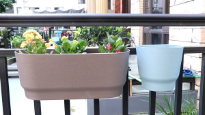 Treo tường bán cầu chậu hoa trồng hình bán nguyệt tường chậu hoa giỏ ban công hộ gia đình ngoài trời trang trí nhà