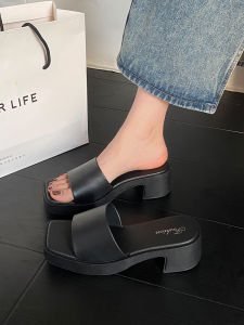 [Free Shipping] 2025 New Womens Wedge Sandals for Summer Thick-Soled Non-Slip Fashionable and Versatile Mid-Heel Sandals
