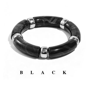 Wide Resin Bangle Set Thickened Punk Cuff Bracelet Set Vintage Bamboo Tube Exaggerated Chunky Bangles Gifts