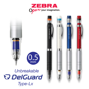 Bút Chì Bấm Cơ Khí DelGuard LX 0.5mm - Chống Gãy Ruột DelGuard System Bảo Vệ Ngòi Khi Tì Mạnh/Xiên Viết Êm Nét Mảnh 0.5mm Thân Kim Loại Sang Trọng Thiết Kế Hiện Đại Cầm Chắc Tay Dùng Học Sinh/Sinh Viên/Văn Phòng - ZEBRA PEN - [Chính Hãng]