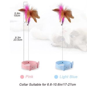 Feather Cat Collar Hanging Neck Multi-functional Funny Cat Stick Scratch-resistant Bite Cat Toy