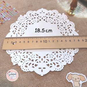 Set 10 tơ` Giấy ren màu trắng trang trí album sổ Journal Bullet gói quà nhiều size