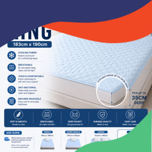Premium Cooling Mattress Protector Breathable Quilted Soft Mattress Pad Anti-Bacterial Machine Washable