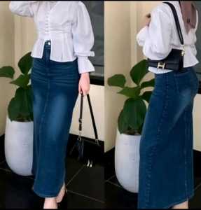Trend Cessa Rok Jeans Span Wanita Streech Slimm Tebal Nyaman