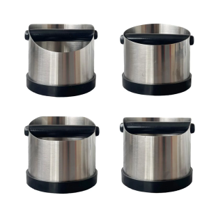 Nonslip Coffee Grounds Knocks Box with Stainless Steel Construction and Back Wall Coffee Ground Bin