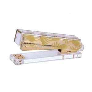 การทำงานที่ราบรื่นที่เย็บกระดาษตั้งโต๊ะที่เย็บกระดาษเครื่องเย็บกระดาษสำนักงานด้วยสำเนียงดอกไม้ง่ายต่อการโหลดสำหรับบ้าน