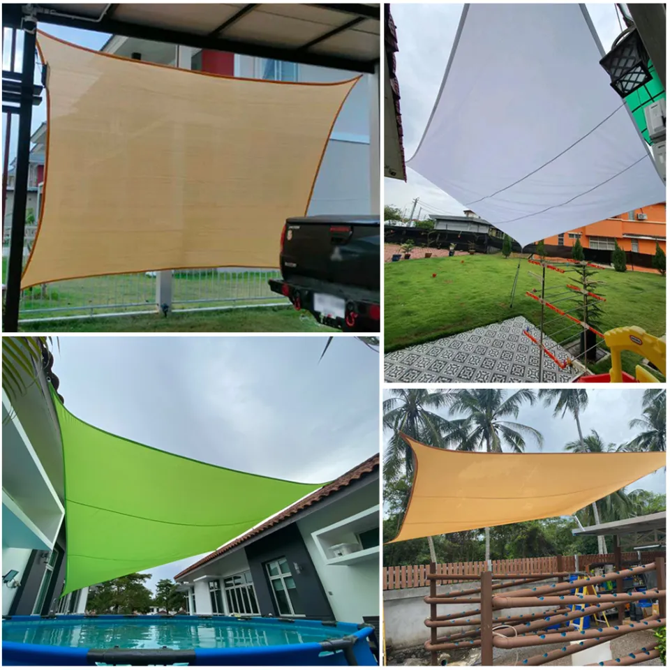 Large Awnings 420D Rectangle Sun Shade Sail Tarpaulin Waterproof