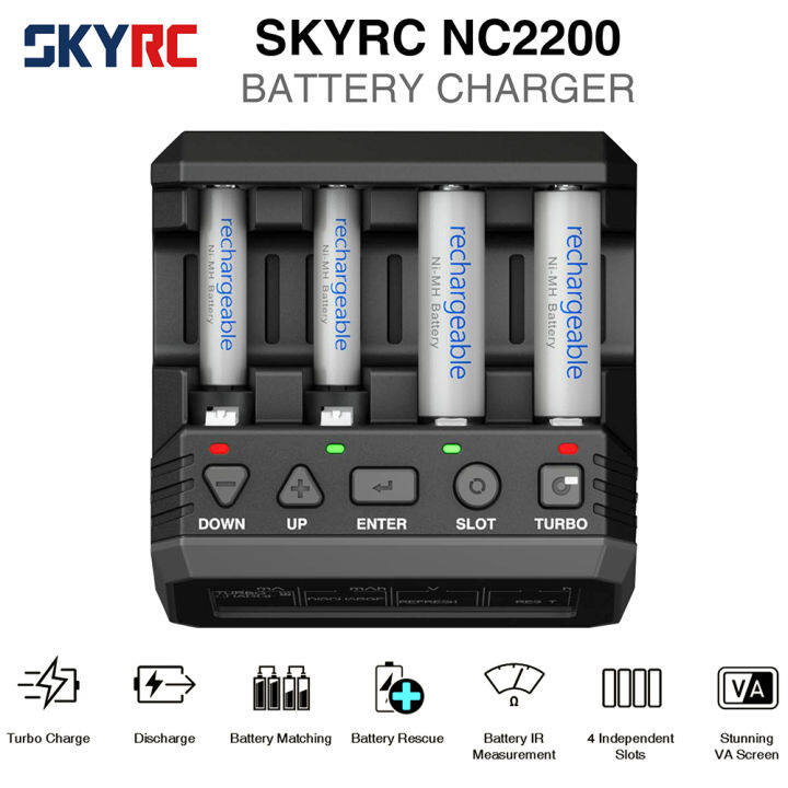 New SKYRC NC2200 12V/2.0A 4 Slots AA AAA Battery Charger & Analyzer ...